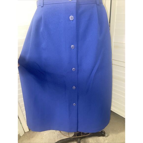 Vintage 70s A Line Midi Periwinkle Blue POLYESTER Skirt Size Large 30” Waist - Picture 2 of 7